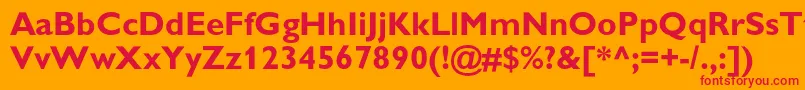 GillsanscBold Font – Red Fonts on Orange Background