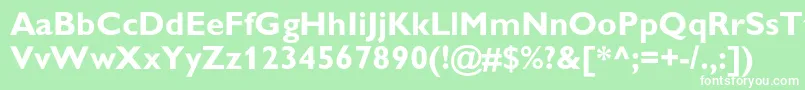 GillsanscBold Font – White Fonts on Green Background