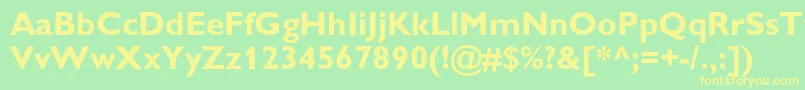 フォントGillsanscBold – 黄色の文字が緑の背景にあります