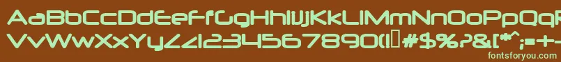 フォントNeuropolBold – 緑色の文字が茶色の背景にあります。