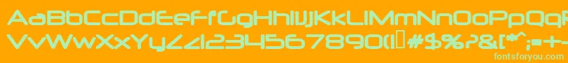 フォントNeuropolBold – オレンジの背景に緑のフォント