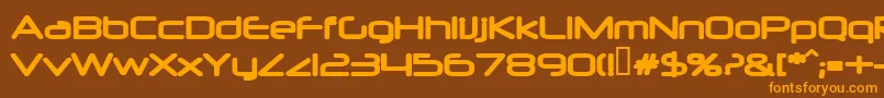 フォントNeuropolBold – オレンジ色の文字が茶色の背景にあります。