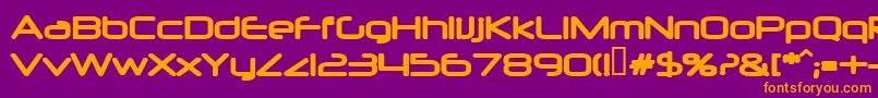 フォントNeuropolBold – 紫色の背景にオレンジのフォント