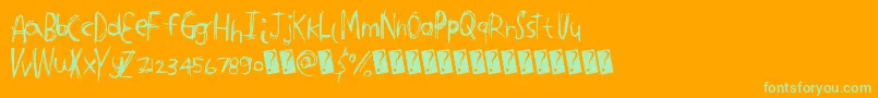 Tightcarve-Schriftart – Grüne Schriften auf orangefarbenem Hintergrund