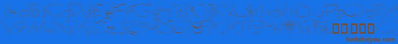Weitere Informationen zur Blottooolightbeer-Schriftart Blottooolightbeer-Schriftart – Braune Schriften auf blauem Hintergrund