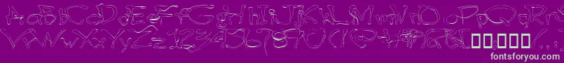 Blottooolightbeer Font – Green Fonts on Purple Background