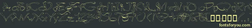 Blottooolightbeer-Schriftart – Gelbe Schriften auf schwarzem Hintergrund