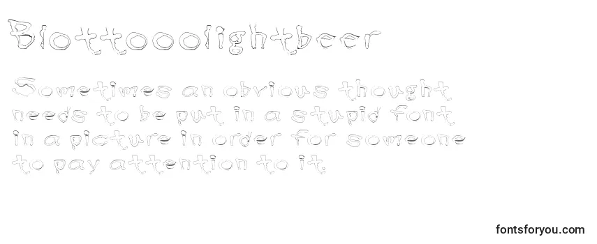 Review of the Blottooolightbeer Font