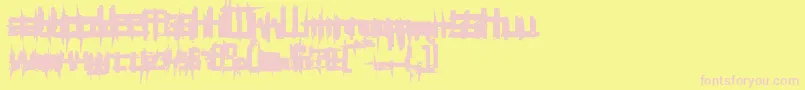 フォントBrui100 – ピンクのフォント、黄色の背景