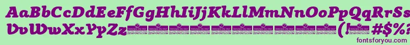 AnaphoraFatItalicTrial Font – Purple Fonts on Green Background