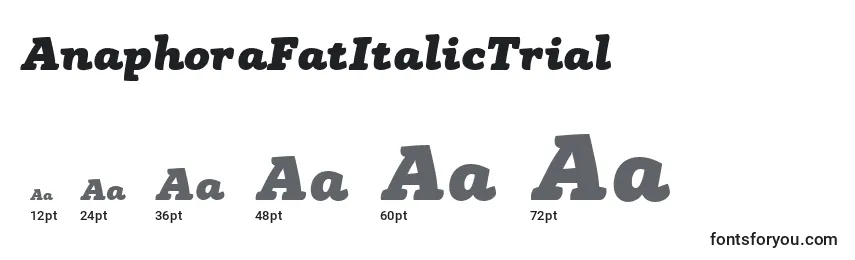 Größen der Schriftart AnaphoraFatItalicTrial