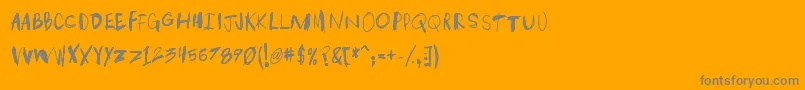 フォントTakenp – オレンジの背景に灰色の文字