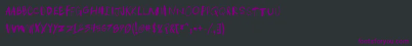 Czcionka Takenp – fioletowe czcionki na czarnym tle