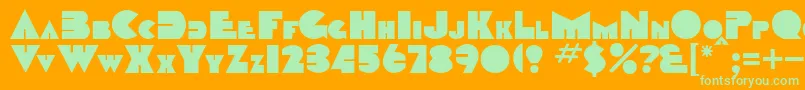 Garret-fontti – vihreät fontit oranssilla taustalla