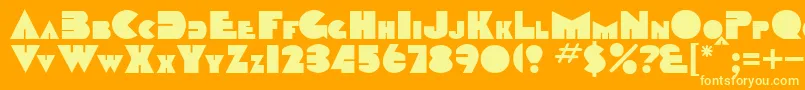 Garret Font – Yellow Fonts on Orange Background