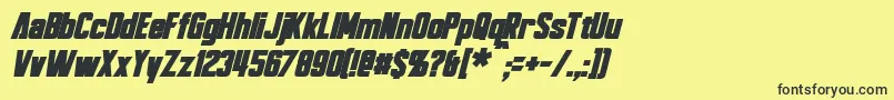 Шрифт BayformanceBoldItalic – чёрные шрифты на жёлтом фоне