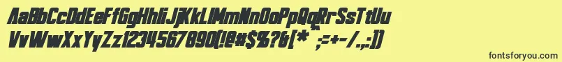 BayformanceBoldItalic Font – Black Fonts on Yellow Background