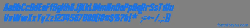 BayformanceBoldItalicフォントについての詳細 フォントBayformanceBoldItalic – 灰色の背景に青い文字