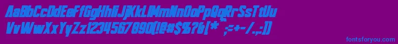 BayformanceBoldItalic Font – Blue Fonts on Purple Background