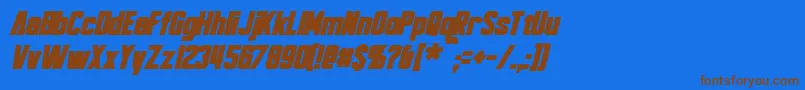 Шрифт BayformanceBoldItalic – коричневые шрифты на синем фоне