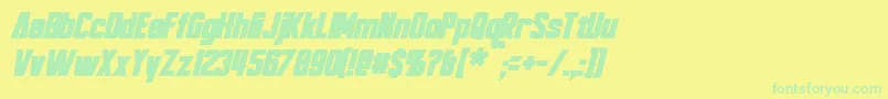 Weitere Informationen zur BayformanceBoldItalic-Schriftart BayformanceBoldItalic-Schriftart – Grüne Schriften auf gelbem Hintergrund