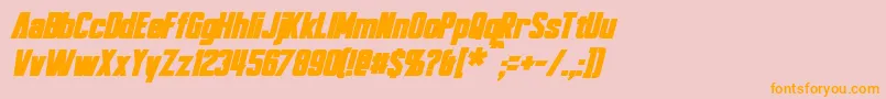Шрифт BayformanceBoldItalic – оранжевые шрифты на розовом фоне