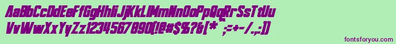 BayformanceBoldItalic Font – Purple Fonts on Green Background