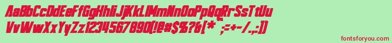 BayformanceBoldItalic Font – Red Fonts on Green Background