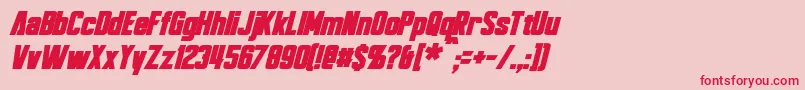 BayformanceBoldItalic-fontti – punaiset fontit vaaleanpunaisella taustalla