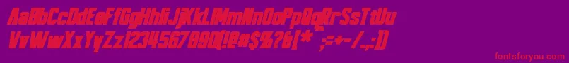 BayformanceBoldItalic Font – Red Fonts on Purple Background