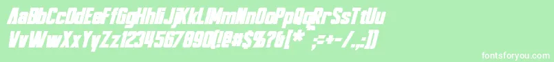 フォントBayformanceBoldItalic – 緑の背景に白い文字