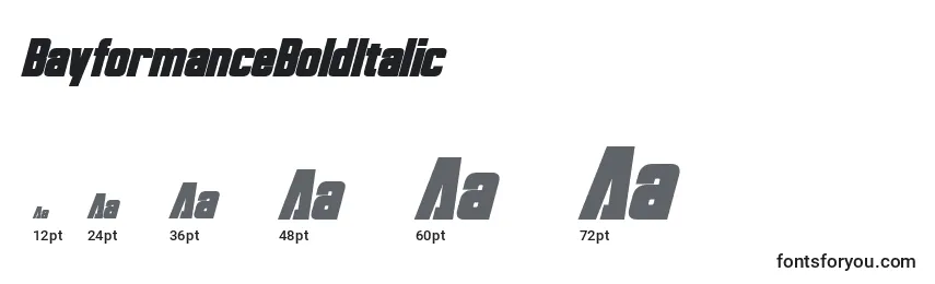 BayformanceBoldItalic Font Sizes