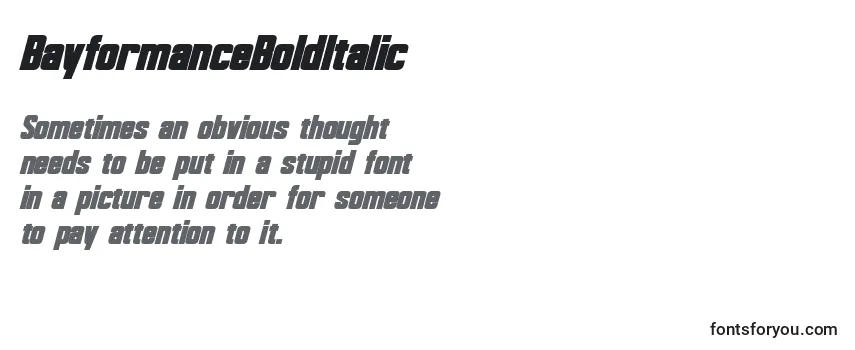 Review of the BayformanceBoldItalic Font