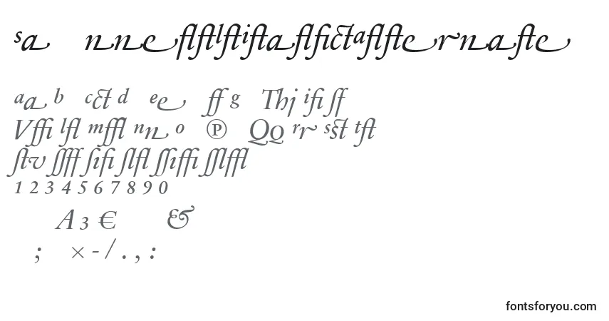 Шрифт SabonnextLtItalicAlternate – алфавит, цифры, специальные символы