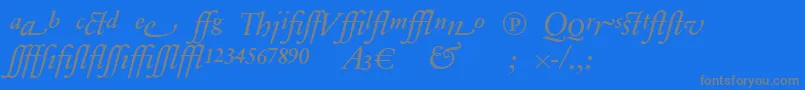 SabonnextLtItalicAlternate-Schriftart – Graue Schriften auf blauem Hintergrund