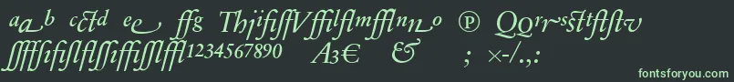 SabonnextLtItalicAlternate Font – Green Fonts on Black Background