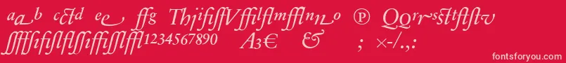 SabonnextLtItalicAlternate Font – Pink Fonts on Red Background