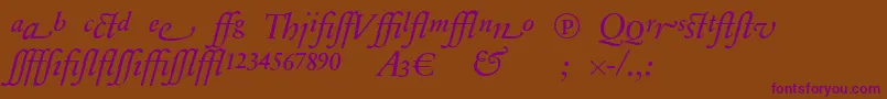 SabonnextLtItalicAlternate Font – Purple Fonts on Brown Background