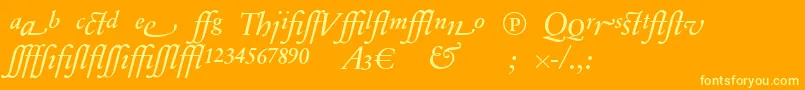 SabonnextLtItalicAlternate Font – Yellow Fonts on Orange Background