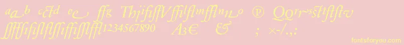 SabonnextLtItalicAlternate Font – Yellow Fonts on Pink Background