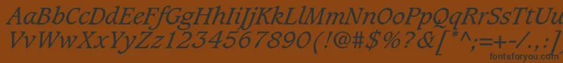 Więcej informacji o czcionce CaxtonstdBookitalic Czcionka CaxtonstdBookitalic – czarne czcionki na brązowym tle