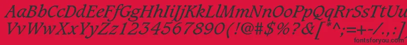 CaxtonstdBookitalic Font – Black Fonts on Red Background
