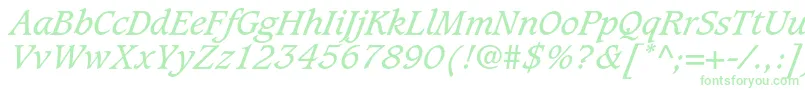 Шрифт CaxtonstdBookitalic – зелёные шрифты на белом фоне