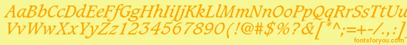 CaxtonstdBookitalic Font – Orange Fonts on Yellow Background