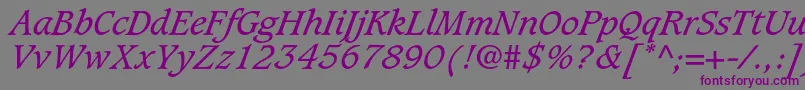 CaxtonstdBookitalic Font – Purple Fonts on Gray Background