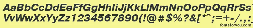 PragmaticaBolditalicCyrillic Font – Black Fonts on Yellow Background