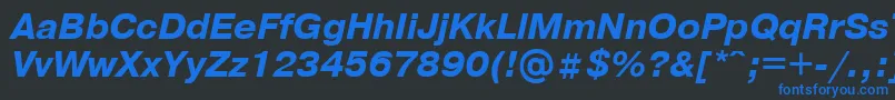 PragmaticaBolditalicCyrillic Font – Blue Fonts on Black Background