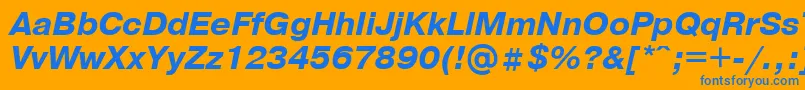 Шрифт PragmaticaBolditalicCyrillic – синие шрифты на оранжевом фоне