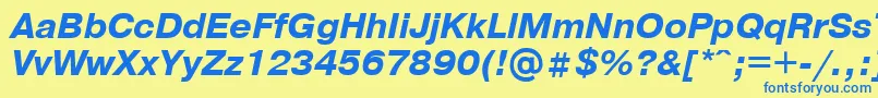 PragmaticaBolditalicCyrillic Font – Blue Fonts on Yellow Background
