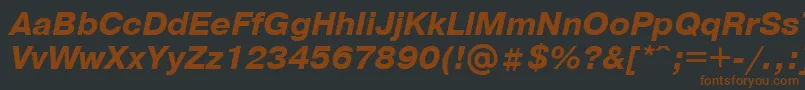 PragmaticaBolditalicCyrillic Font – Brown Fonts on Black Background